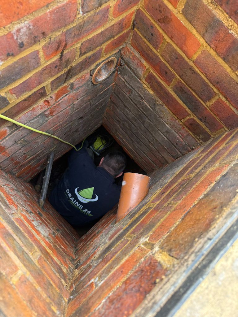 Drainage repair in Croydon showing Buchan trap removal and liner installation to restore flow